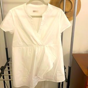 Maternity - white old navy cotton blouse size L